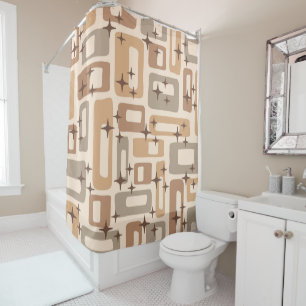 Retro Mid Century Modern Duschvorhang