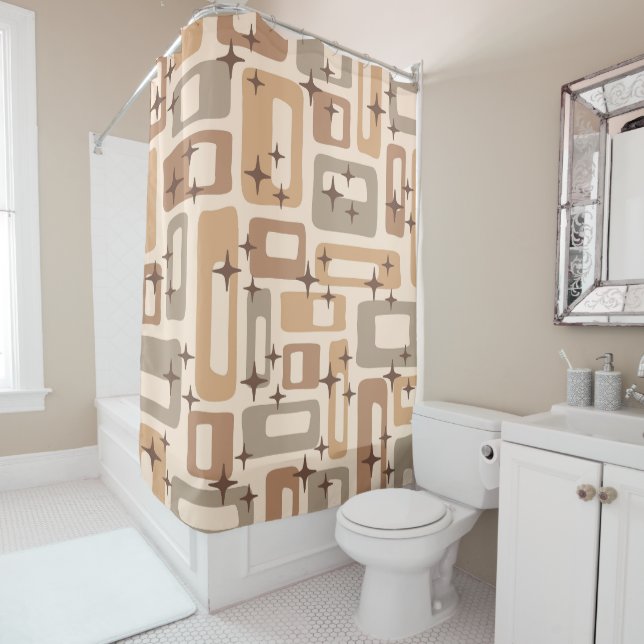 Retro Mid Century Modern Duschvorhang (Beispiel)