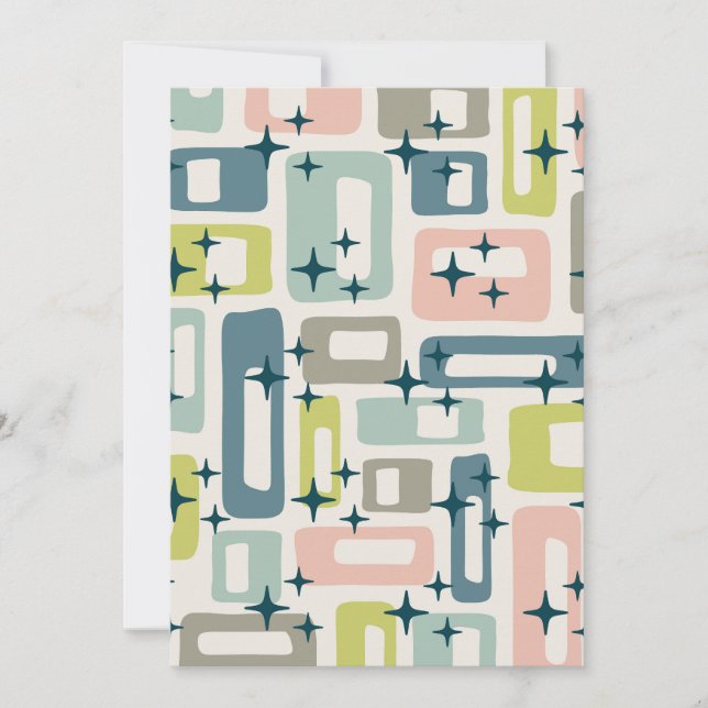 Retro Mid Century Modern Einladung (Vorderseite)