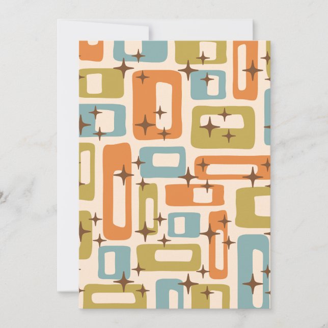 Retro Mid Century Modern Einladung (Vorderseite)