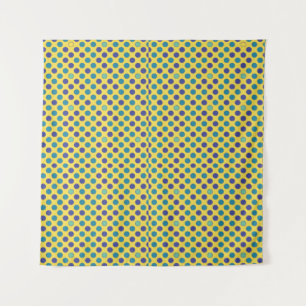 Retro-Mid-Century-Modern-Farbenfrohe-Punkte Wandteppich