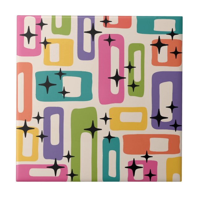 Retro Mid Century Modern Fliese (Vorderseite)