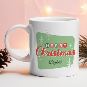 Retro-Mid-Century-Modern Frohe Weihnachten Kaffeetasse