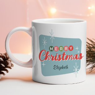 Retro-Mid-Century-Modern Frohe Weihnachten Kaffeetasse