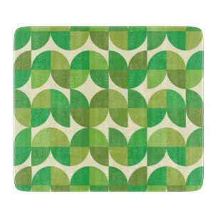 Retro-Mid-Century-Modern-grünes geometrisches Must Schneidebrett