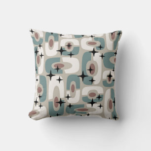 Retro-Mid-Century-Modern-Kosmisches-Abstraktes-Mus Kissen