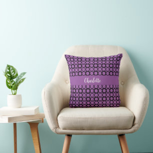 Retro-Mid-Century-Modern-Kreise Namens-Monogramm Kissen