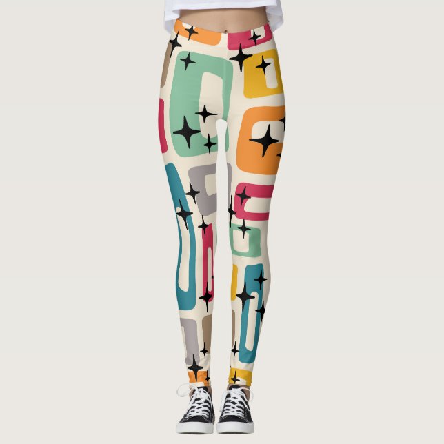 Retro Mid Century Modern Leggings (Vorderseite)
