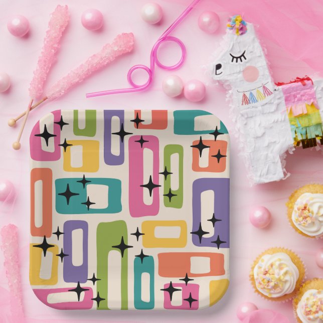 Retro Mid Century Modern Pappteller (Party)