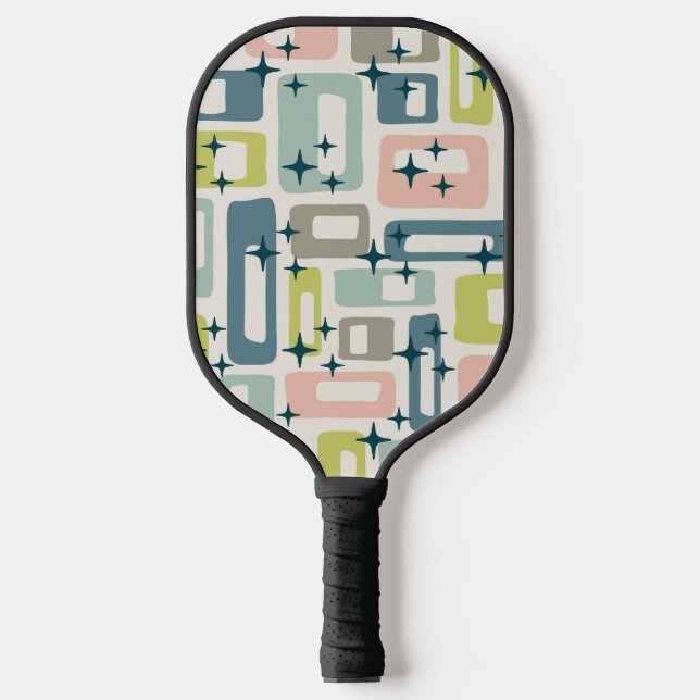 Retro Mid Century Modern Pickleball Schläger (Vorderseite)