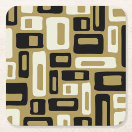 Retro Mid Century Modern Rechteckiger Pappuntersetzer