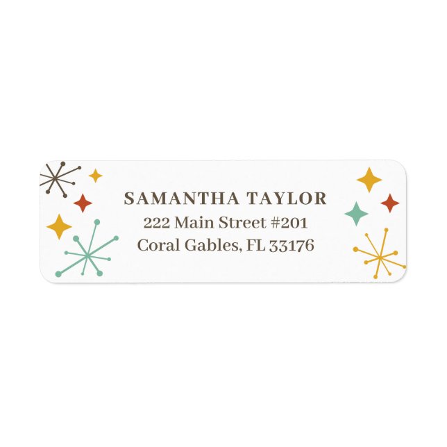 Retro Mid Century Modern Return Address Label (Vorne)