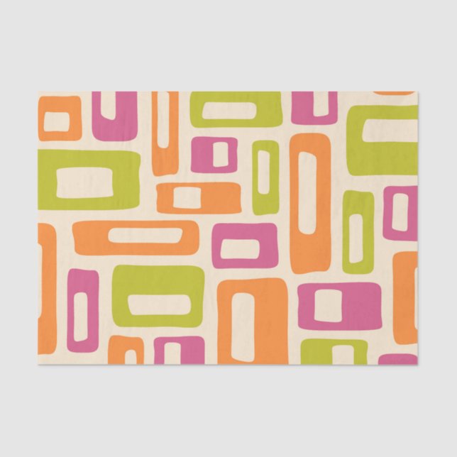 Retro Mid Century Modern Seidenpapier (Vorderseite)