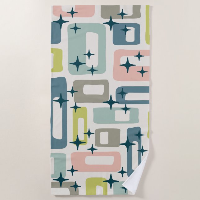 Retro Mid Century Modern Strandtuch (Vorderseite)