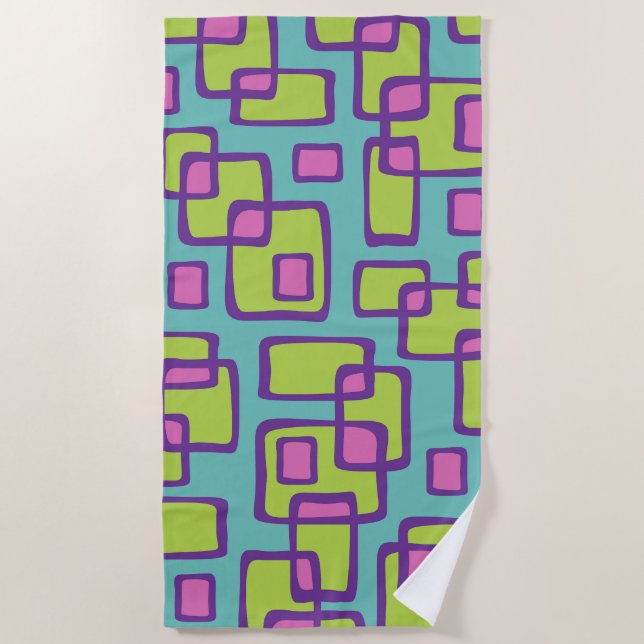 Retro Mid Century Modern Strandtuch (Vorderseite)