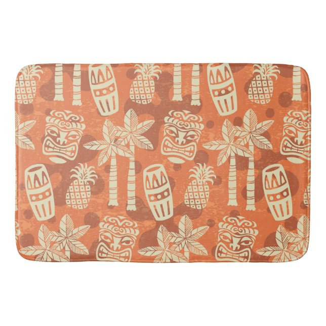 Retro-Mid-Century-Modern-Tiki-Muster Badematte (Vorderseite)