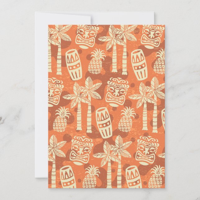 Retro-Mid-Century-Modern-Tiki-Muster Einladung (Vorderseite)