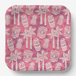Retro-Mid-Century-Modern-Tiki-Muster Pappteller