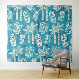 Retro-Mid-Century-Modern-Tiki-Muster Wandteppich
