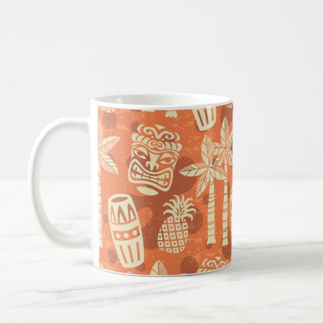 Retro Mid Century Modern Tiki Pattern Kaffeetasse (Links)