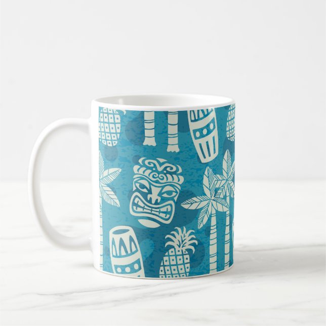 Retro Mid Century Modern Tiki Pattern Kaffeetasse (Links)