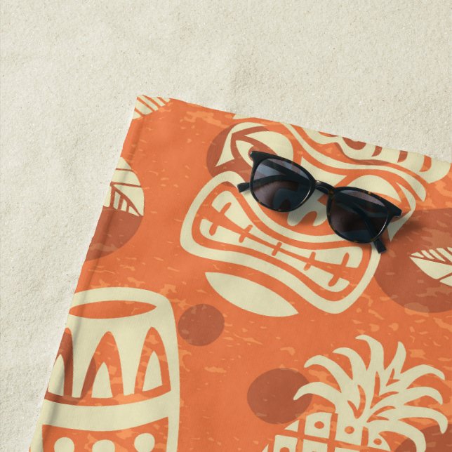 Retro Mid Century Modern Tiki Pattern Strandtuch (Beispiel)