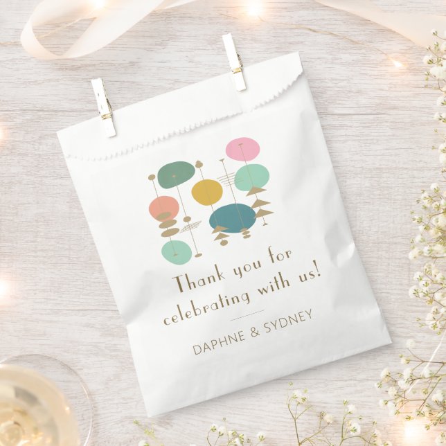 Retro Mid Century Moderne Brauerei Vielen Dank Geschenktütchen (Ausgeschnitten)