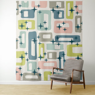 Retro Mid Century Moderne Klassische Spielkarten Wandteppich