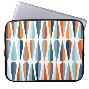 Retro-mid-century, Muster mit Tropfenformen. Laptopschutzhülle
