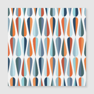 Retro-mid-century, Muster mit Tropfenformen. Magnetkarte
