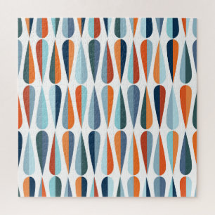 Retro-mid-century, Muster mit Tropfenformen. Puzzle