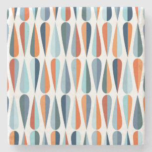 Retro-mid-century, Muster mit Tropfenformen. Steinuntersetzer