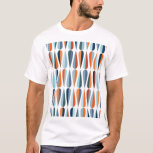 Retro-mid-century, Muster mit Tropfenformen. T-Shirt