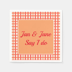 Retro Mid Century Orange & Pink Wrapping Paper Serviette