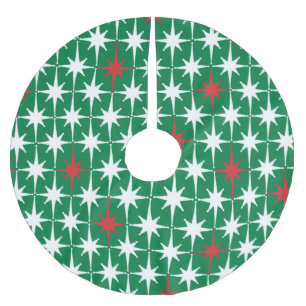 Retro-Mid-Century-Vintage-Weihnachtsstern-Muster Polyester Weihnachtsbaumdecke