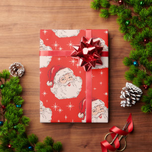 Retro-Mid-Century-Weihnachten-Santa Geschenkpapier