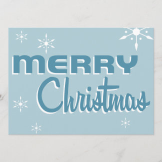 Retro-Mid-Century-Weihnachtsfeier-Einladung Blau Einladung