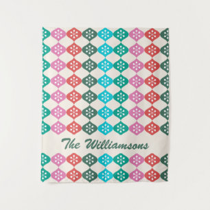 Retro-Mid-Mod-Atom-Muster farbenfrohe Personalisie Wandteppich