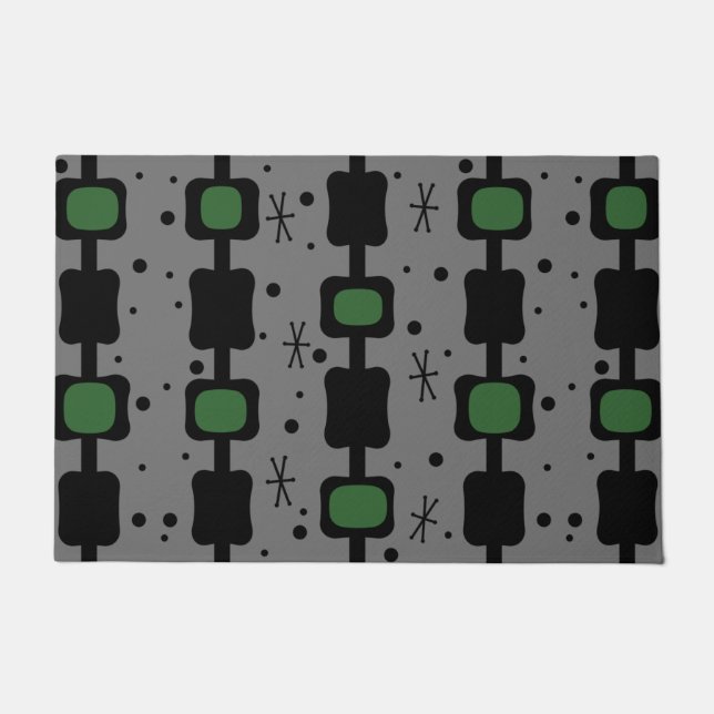 Retro Mid Mod Columns Box Forest Green Fußmatte (Vorderseite)