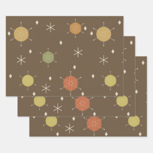 Retro Mid Mod Sternexplosion Sky mehrfarbig Geschenkpapier Set