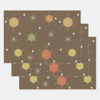 Retro Mid Mod Sternexplosion Sky mehrfarbig Geschenkpapier Set