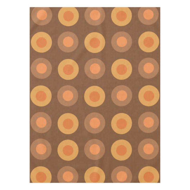 Retro MidCentury Dots Burnt Orange Tischdecke (Vorderseite)