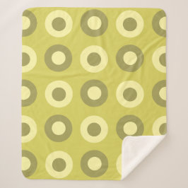 Retro MidCentury Dots Chartreuse Sherpadecke