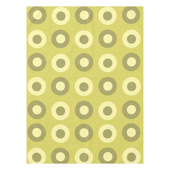 Retro MidCentury Dots Chartreuse Tischdecke (Vorderseite)