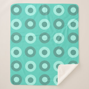 Retro MidCentury Dots Türkis Sherpadecke