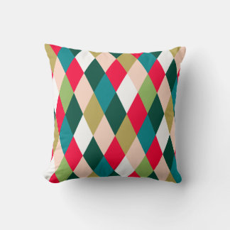 Retro-Midcentury-Harlekin-Diamant-Weihnachtsfarbe Kissen