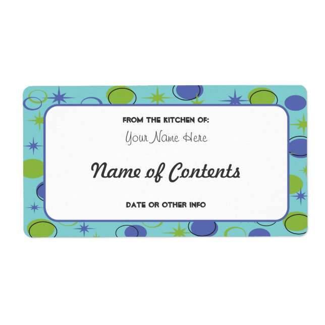 Retro Midcentury Modern Canning Jar Label (Vorne)