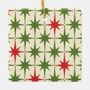 Retro-Midcentury-Modern-Weihnachts-Sternenexplosio Keramikornament