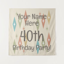 Retro Midjahrhundert 40. Geburtstag