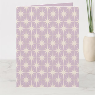 Retro Midjahrhundert 50er Star Pattern in Lilac Karte